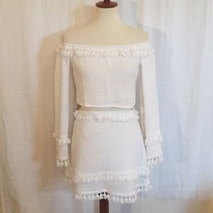 White beachy skirt set